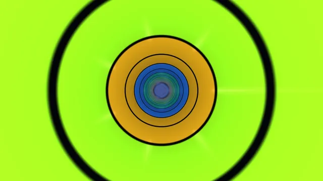 Neon Green Concentric Rings Circular Tunnel 4K Wallpaper