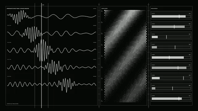 Futuristic Spectral Analysis HUD with Waveform Telemetry and Scanner Dashboard