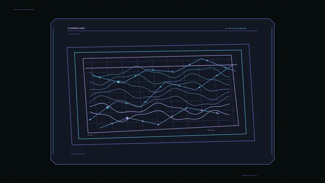 Futuristic Telemetry HUD with Multiline Graph Dashboard