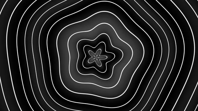 Monochrome Warped Concentric Line Pattern 4K Wallpaper