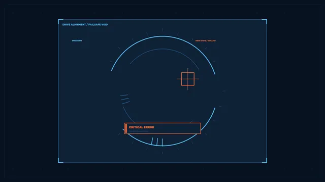 Critical Error Warning HUD with Circular Drive Alignment Gauge – 4K Sci-Fi