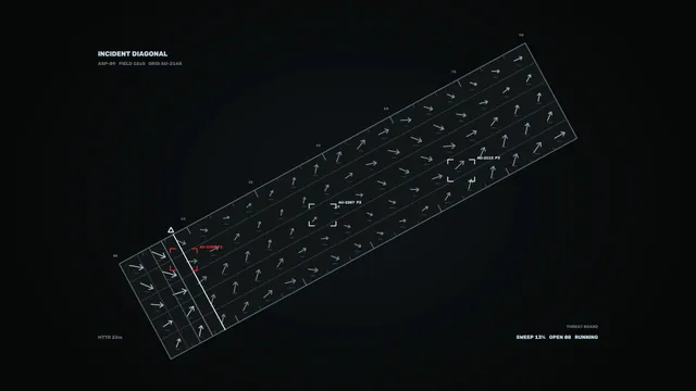 Diagonal Coordinate Grid Telemetry HUD with Target Markers 4K Sci-Fi Wallpaper