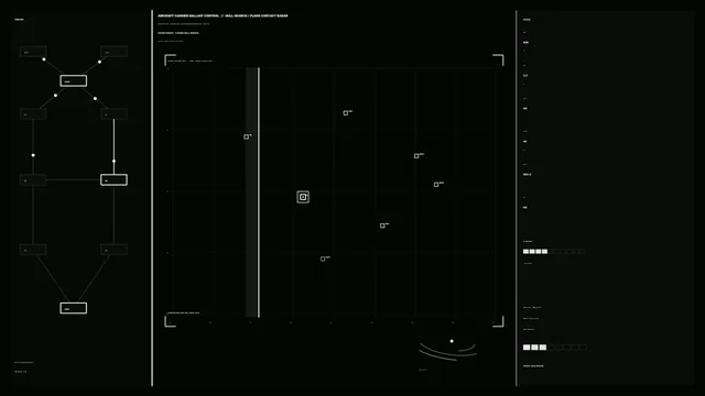 Monochrome Ballast Control HUD with Contact Radar Grid 4K Wallpaper
