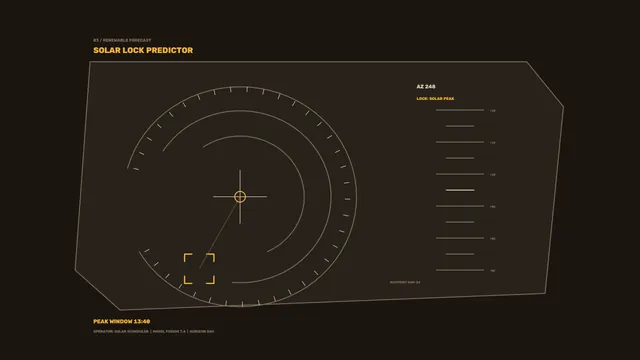 Solar Lock Predictor Sci-Fi Renewable Energy HUD