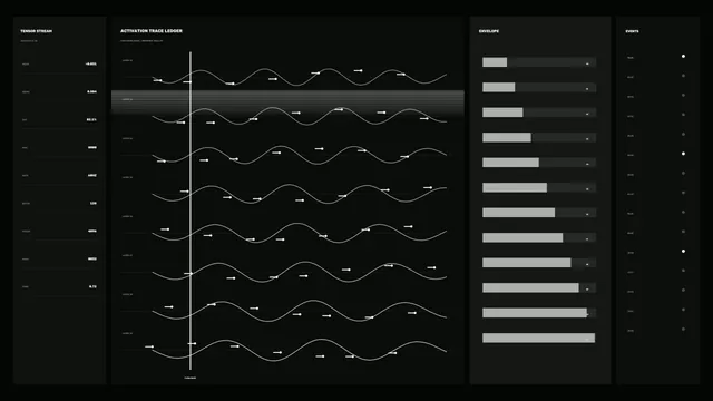 Sci-Fi Activation Trace Telemetry HUD Dashboard – 4K Wallpaper