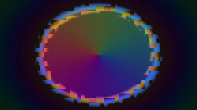 Abstract Pixelated Rainbow Orb 4K Wallpaper