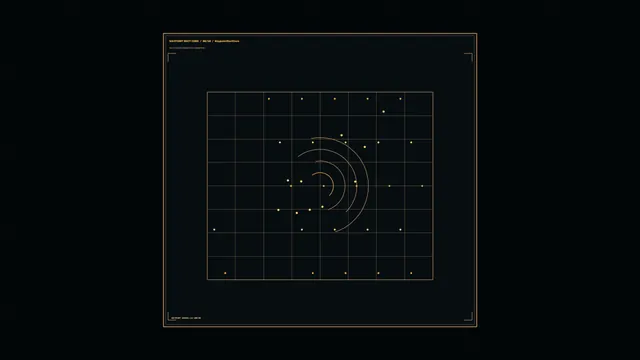 Amber Space Mission Radar HUD Grid 4K Wallpaper