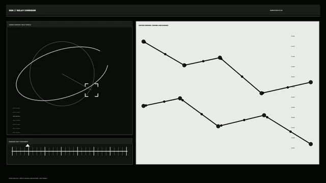 Monochrome Sci-Fi Orbital Telemetry HUD Wallpaper