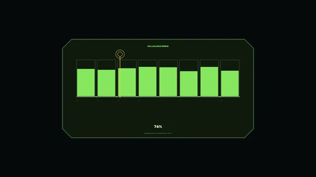Battery Charge Status HUD with Eight Cell Bars, 4K Sci-Fi Wallpaper