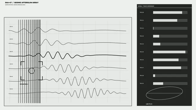 Seismic Waveform Telemetry HUD | 4K Sci-Fi Wallpaper