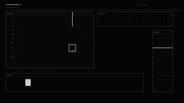 4K Monochrome Diagnostic HUD Wallpaper with Grid Scanner and Control Panels