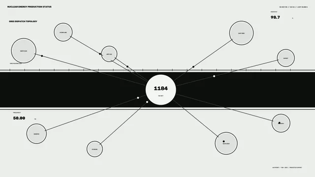 Monochrome Nuclear Energy Grid Dispatch HUD 4K Wallpaper