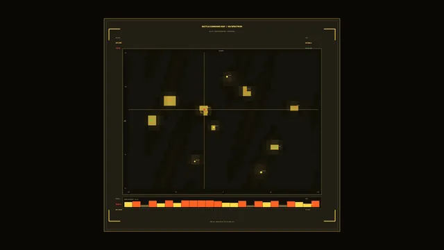 Sci-Fi Command Map HUD with Amber Telemetry Markers