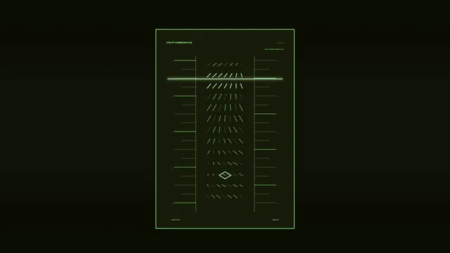 Green Utility Corridor Telemetry HUD 4K Wallpaper