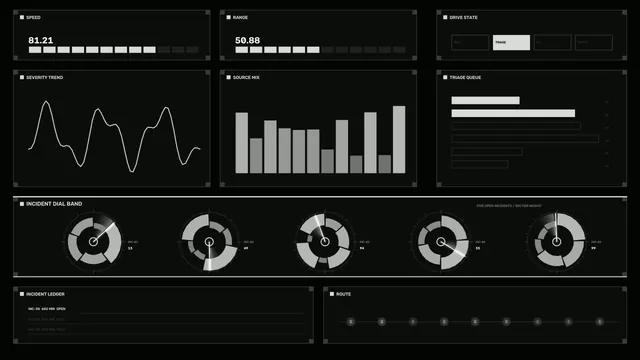 Monochrome Sci-Fi Diagnostic HUD Dashboard 4K Wallpaper