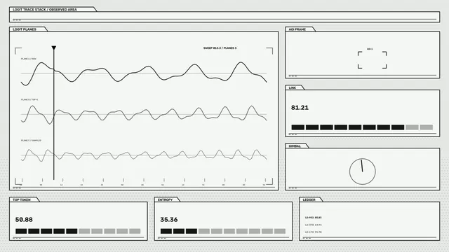 Monochrome Science-Fiction HUD Telemetry Dashboard 4K Wallpaper