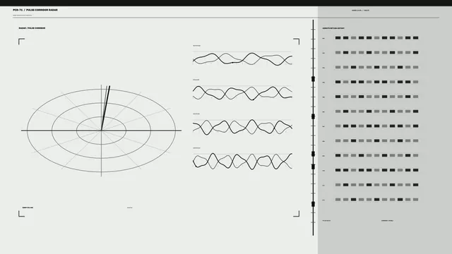 Monochrome Radar Pulse Analysis HUD 4K Sci-Fi Wallpaper