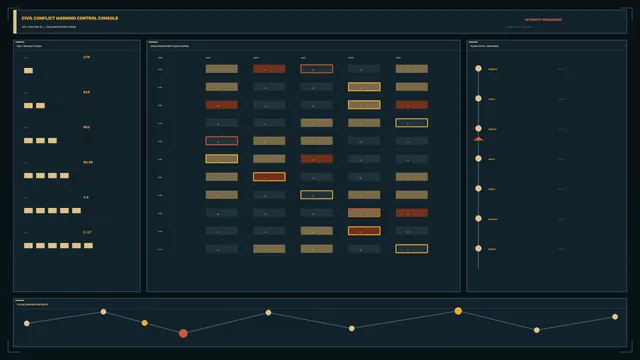 Sci-Fi Conflict Warning Control Console HUD 4K Wallpaper