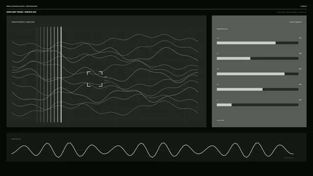 Futuristic Exoplanet Surface Map HUD with Telemetry Dashboard 4K Wallpaper