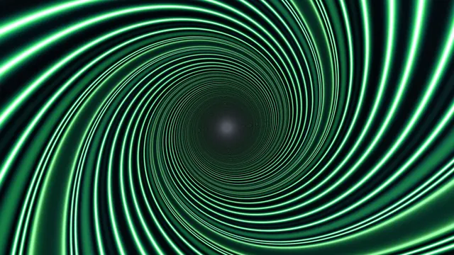 Neon Green Concentric Light Tunnel 4K Wallpaper