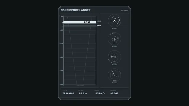 Confidence Ladder HUD Dashboard with Circular Gauges
