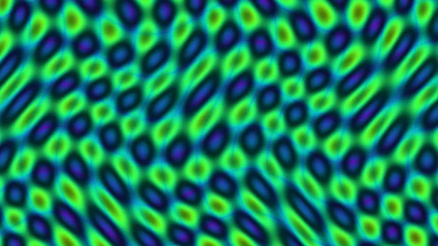 Neon Green and Blue Wave Interference Abstract Pattern 4K Wallpaper
