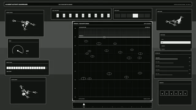 Monochrome Sci-Fi Depth Sonar HUD Dashboard Wallpaper