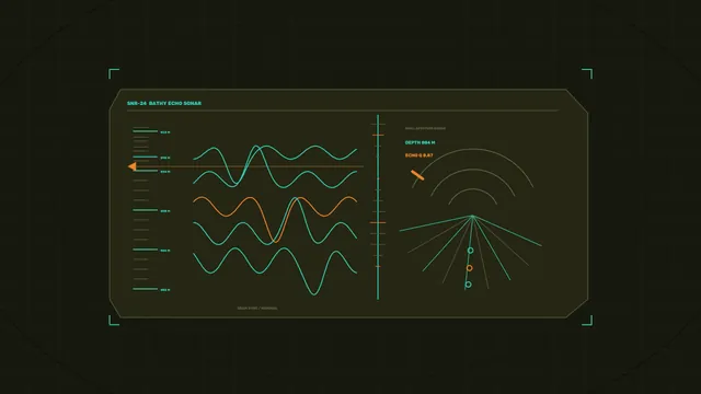 Sci-Fi Sonar Echo Monitoring HUD 4K Wallpaper
