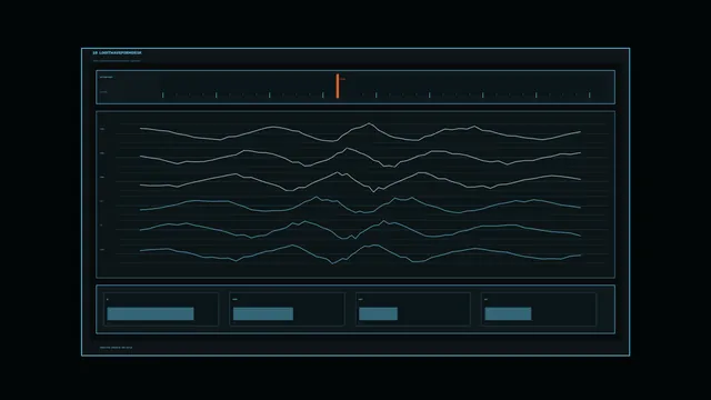 Sci-Fi Telemetry HUD Dashboard with Multi-Line Charts 4K Wallpaper
