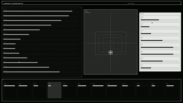 Monochrome Sci-Fi Telemetry and Targeting HUD