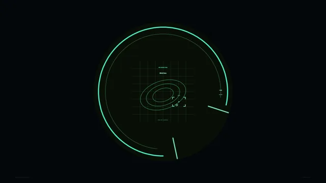 Circular Range Analysis Radar HUD in Teal Green – 4K Sci-Fi Wallpaper