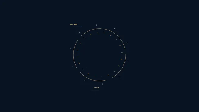 Election Seat-Count HUD with Circular Amber Ring | 4K Sci-Fi Wallpaper