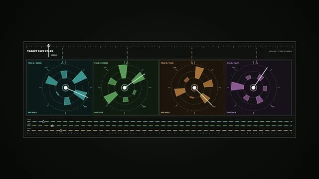 Four-Panel Radial Telemetry HUD 4K Wallpaper