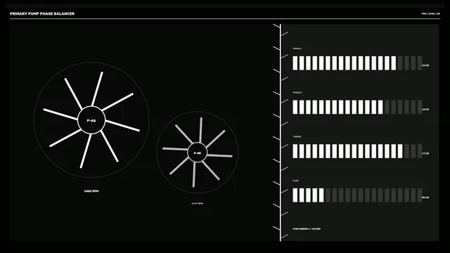 Industrial Pump Phase Balancer HUD Dashboard 4K Sci-Fi Wallpaper