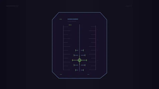 Sci-Fi Convergence Monitor HUD with Central Reticle 4K Wallpaper