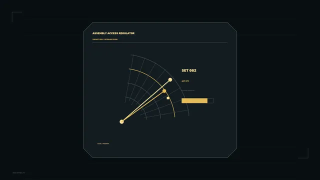 Assembly Access Regulator HUD — Radial Telemetry 4K Wallpaper