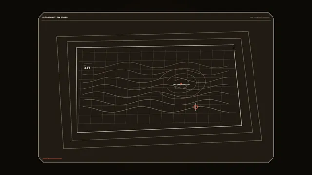 Ultrasonic Leak Sonar HUD Telemetry Screen – 4K Sci-Fi Wallpaper
