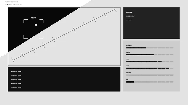 Planet Identification HUD with Targeting Reticle and Telemetry Panels – 4K Sci‑,