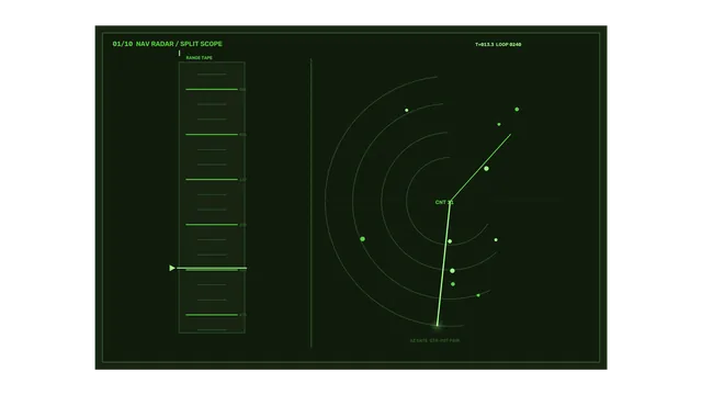 Green Sci-Fi Navigation Radar HUD 4K Wallpaper