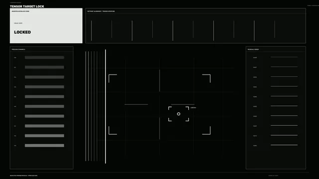 Monochrome Tensor Target Lock HUD Dashboard 4K Wallpaper