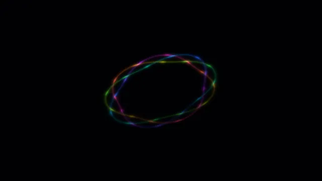 Multicolor Glowing Light Ring on Black Background 4K Wallpaper