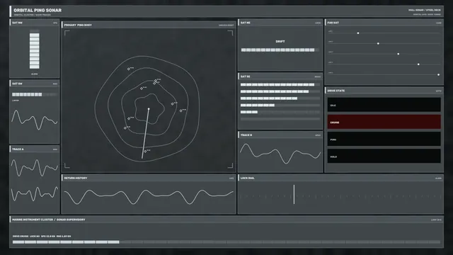 Orbital Sonar Tracking HUD Dashboard – 4K Sci-Fi Wallpaper