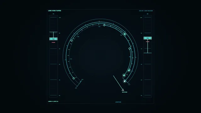 Circular Cyan Telemetry HUD 4K Sci-Fi Wallpaper