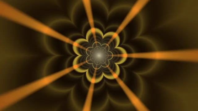 Glowing Golden Geometric Tunnel 4K Wallpaper