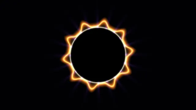 Abstract Orange Corona Ring with Circular Black Center