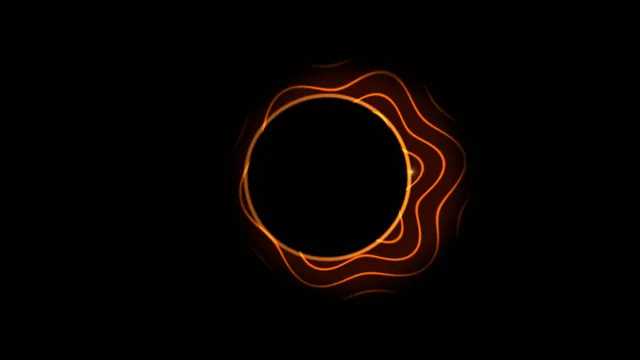 Orange Glowing Circular Waveform Ring on Black
