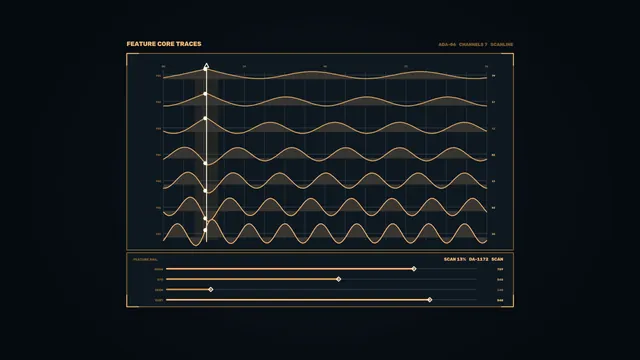 Amber Waveform Telemetry HUD Dashboard 4K Wallpaper