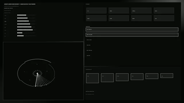 Fictional Aircraft Carrier Cargo Movement HUD Interface 4K Wallpaper