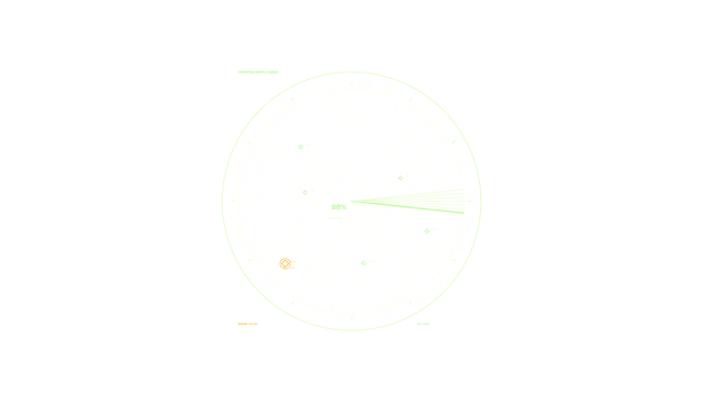 Biomass Energy Radar HUD Dashboard with Circular Telemetry Scanner