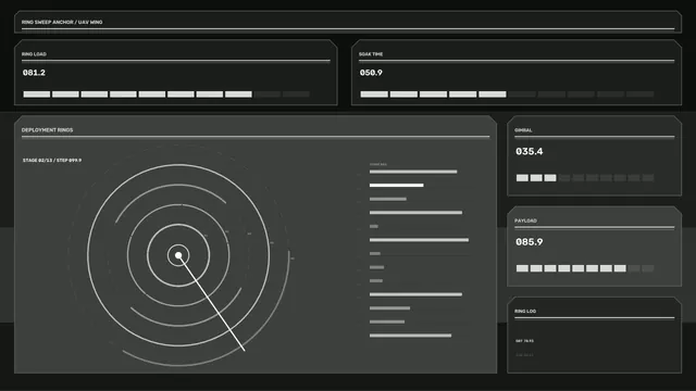 Deployment Rings Telemetry HUD Dashboard 4K Sci-Fi Wallpaper